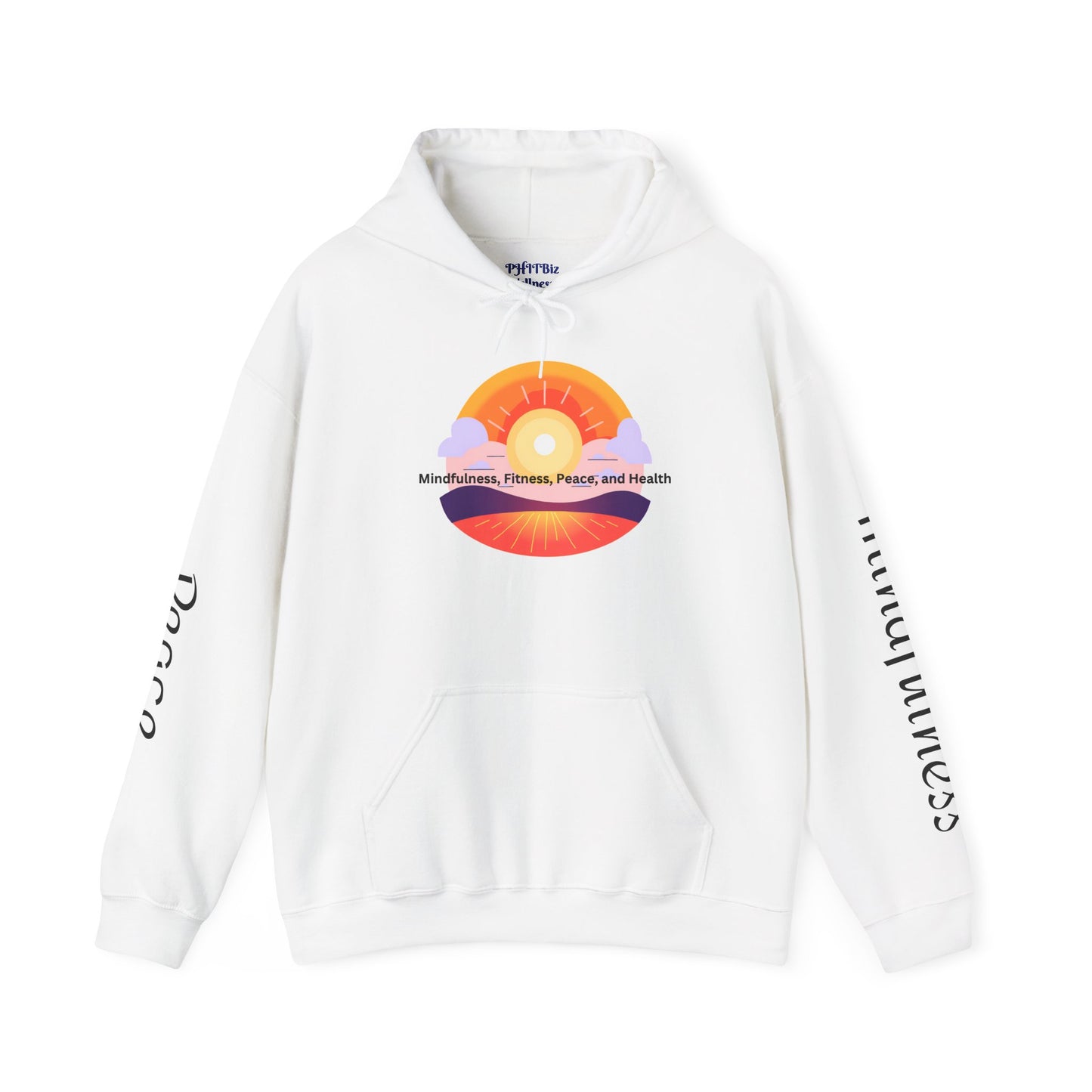 Sunset Wellness Unisex Hooded Sweatshirt (White)