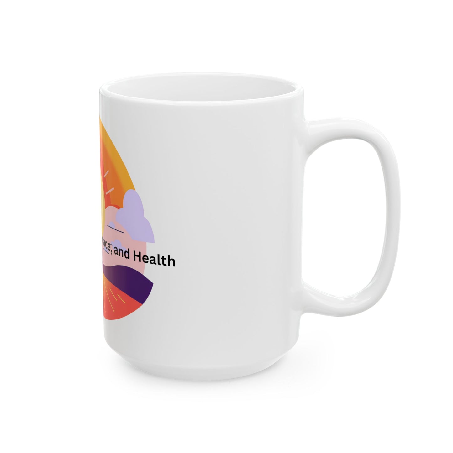 Wellness Sunset Ceramic White Coffee Mug (11oz, 15oz)