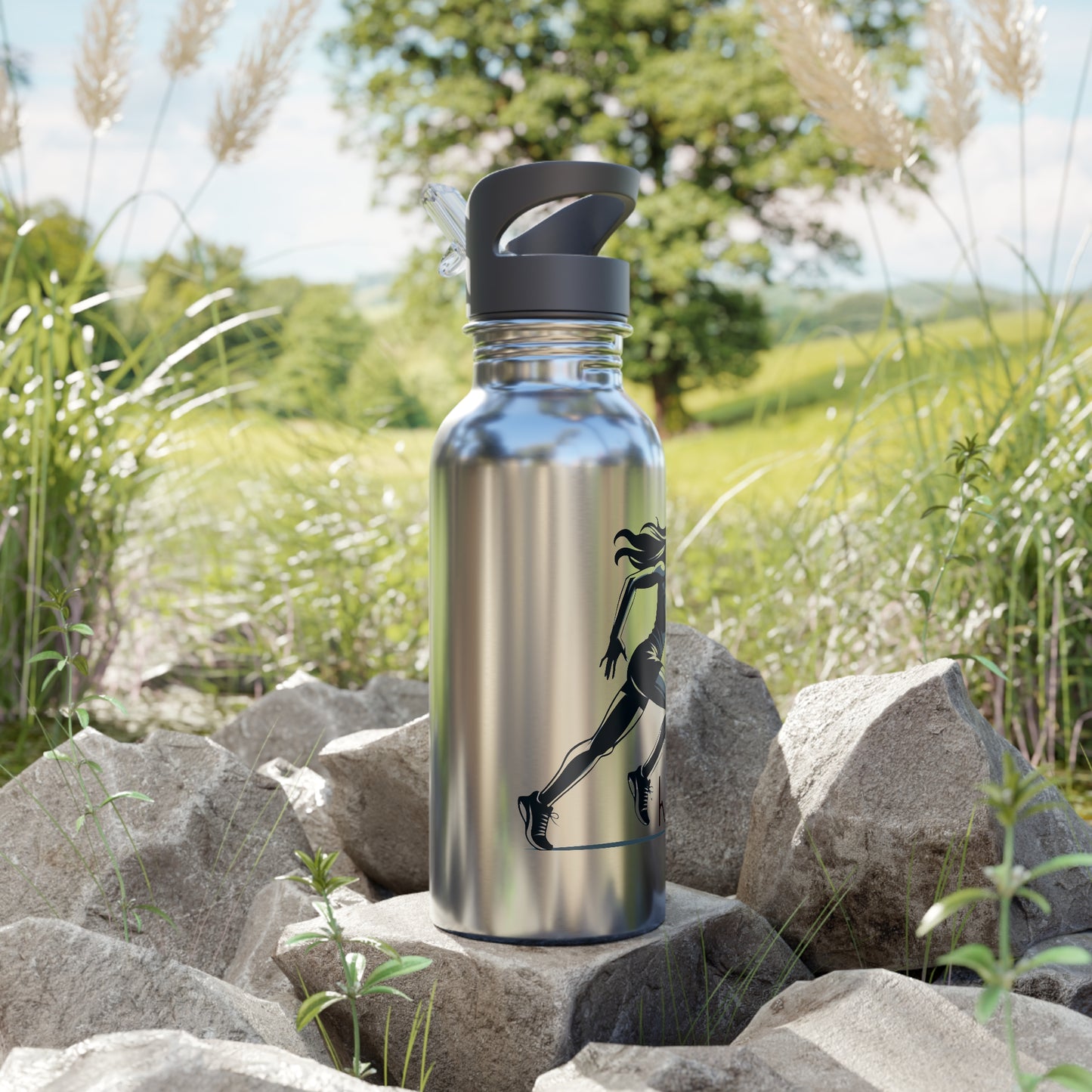Keep Going - Stainless Steel Water Bottle with Straw, 20oz