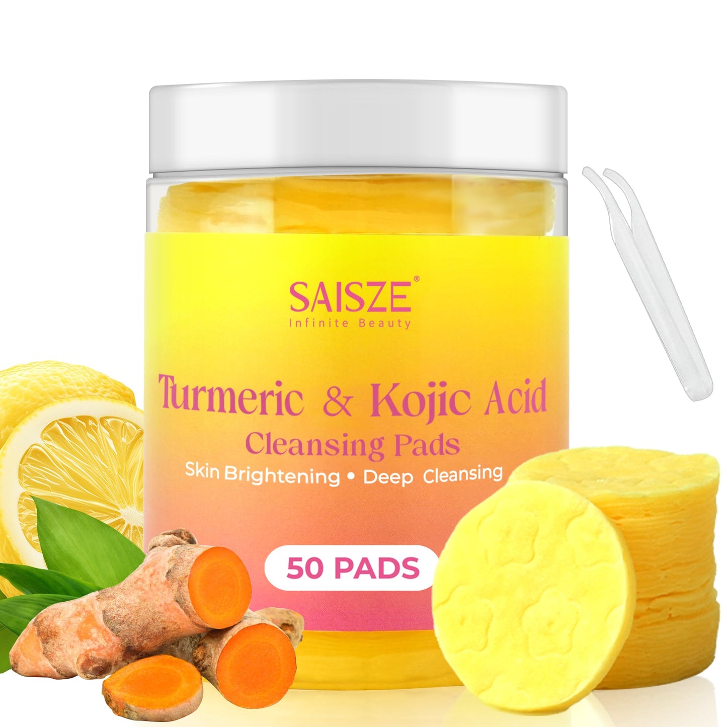 Turmeric & Kojic Acid Cleansing Pads, 50Pcs