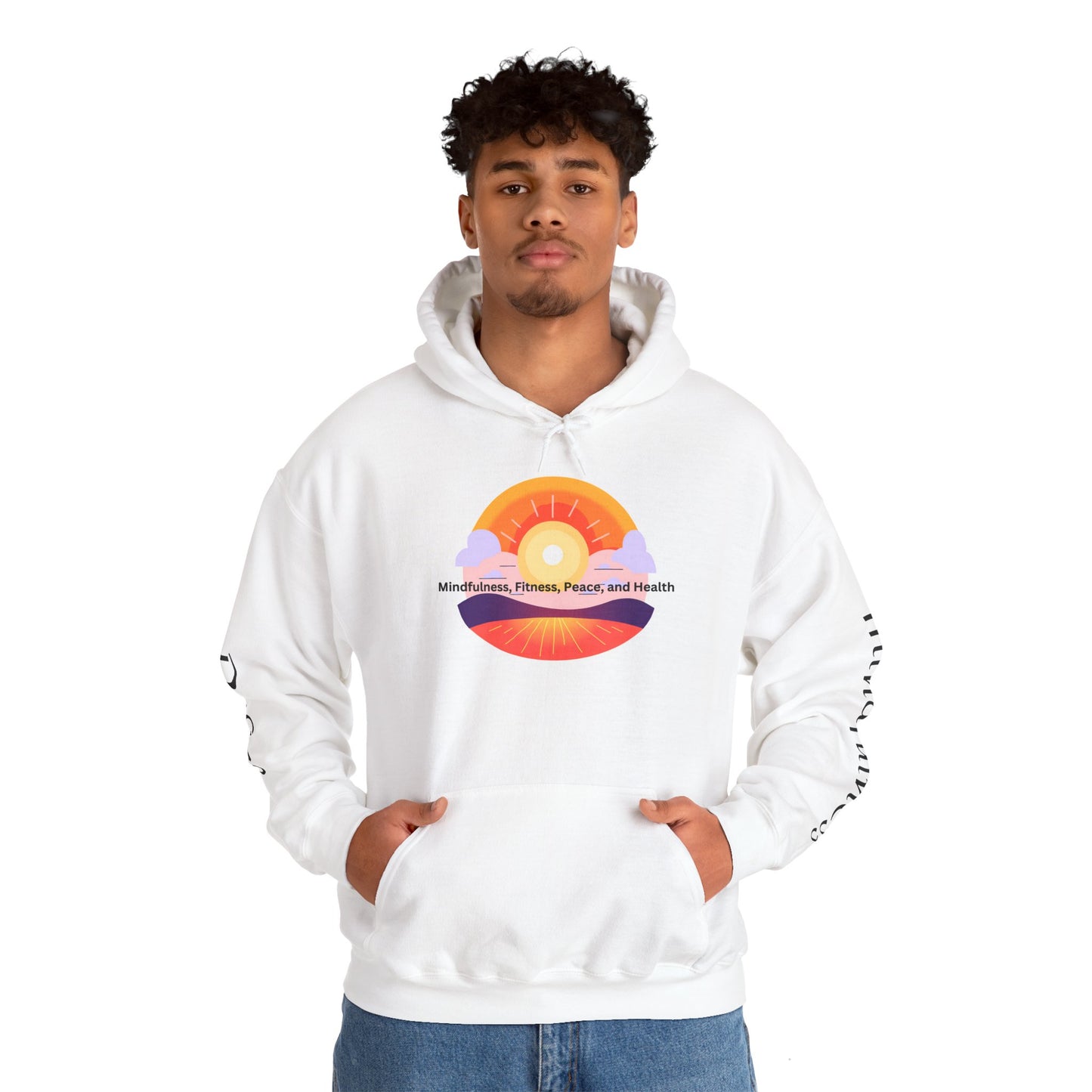 Sunset Wellness Unisex Hooded Sweatshirt (White)
