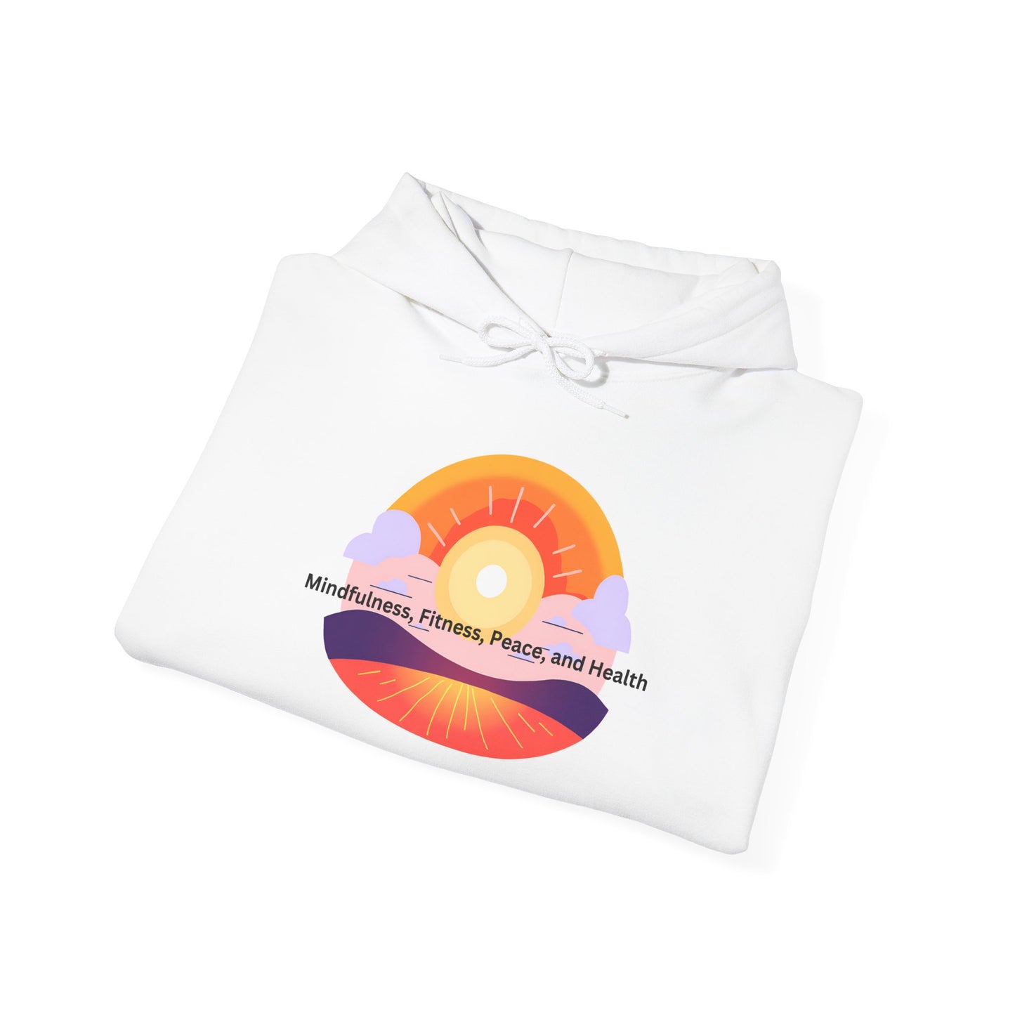 Sunset Wellness Unisex Hooded Sweatshirt (White)