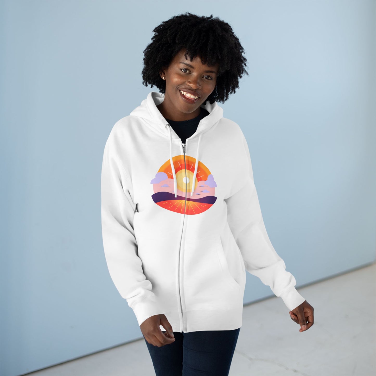 Fitness Wellness Sunset Unisex Zip Hoodie