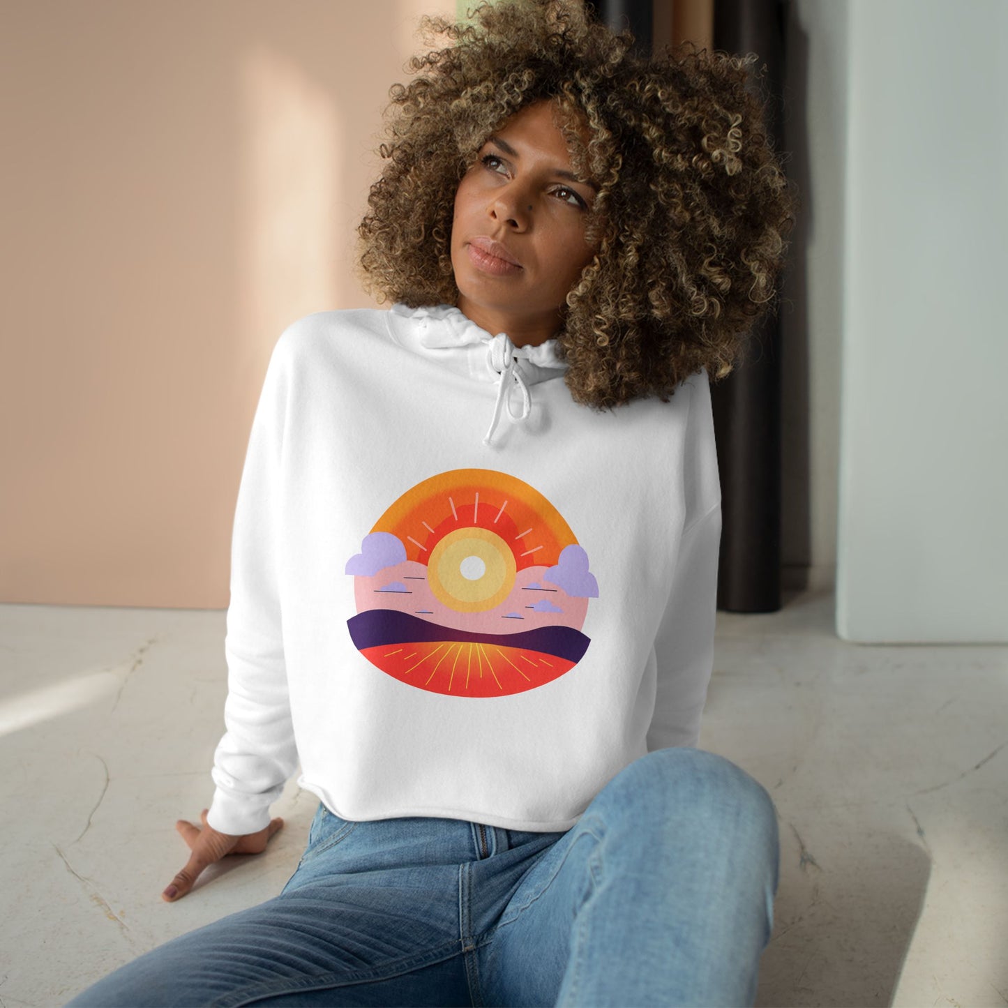 Wellness Peaceful Sun Crop Hoodie