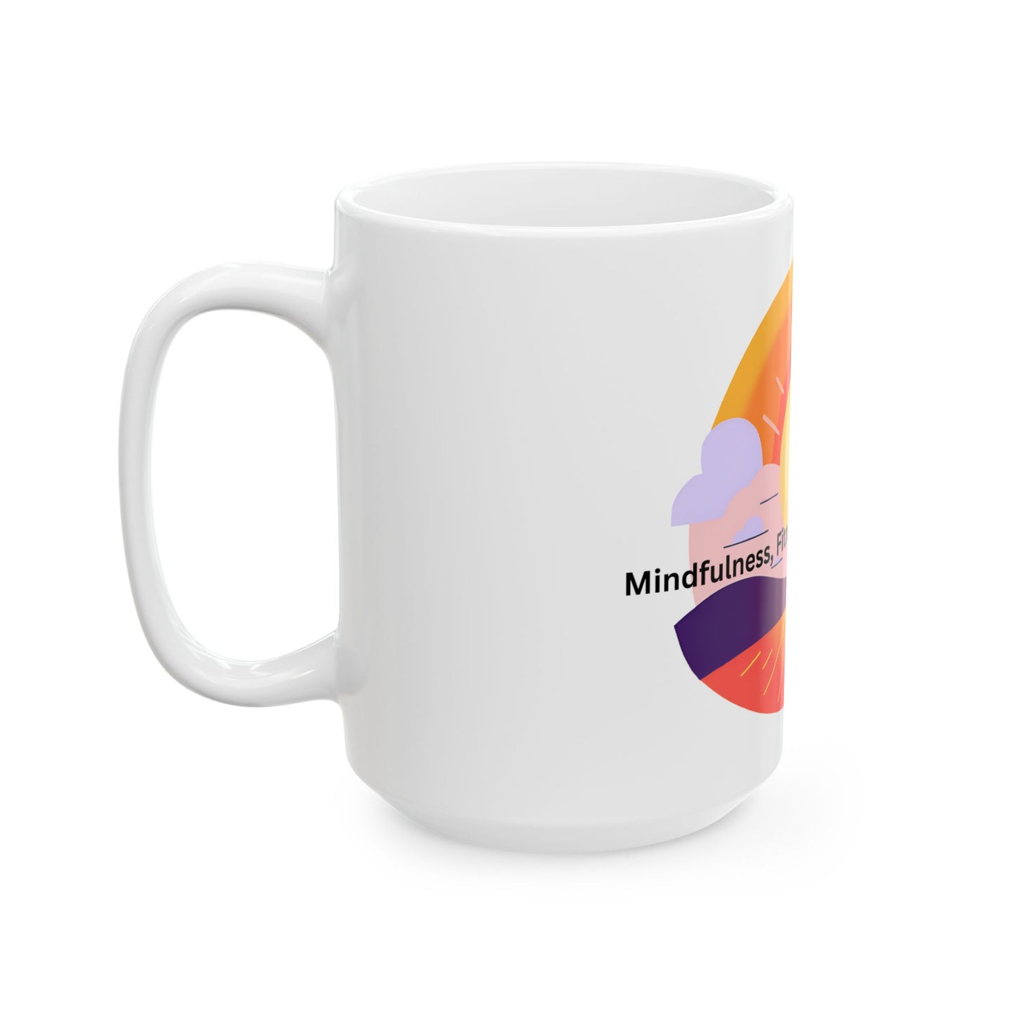 Wellness Sunset Ceramic White Coffee Mug (11oz, 15oz)