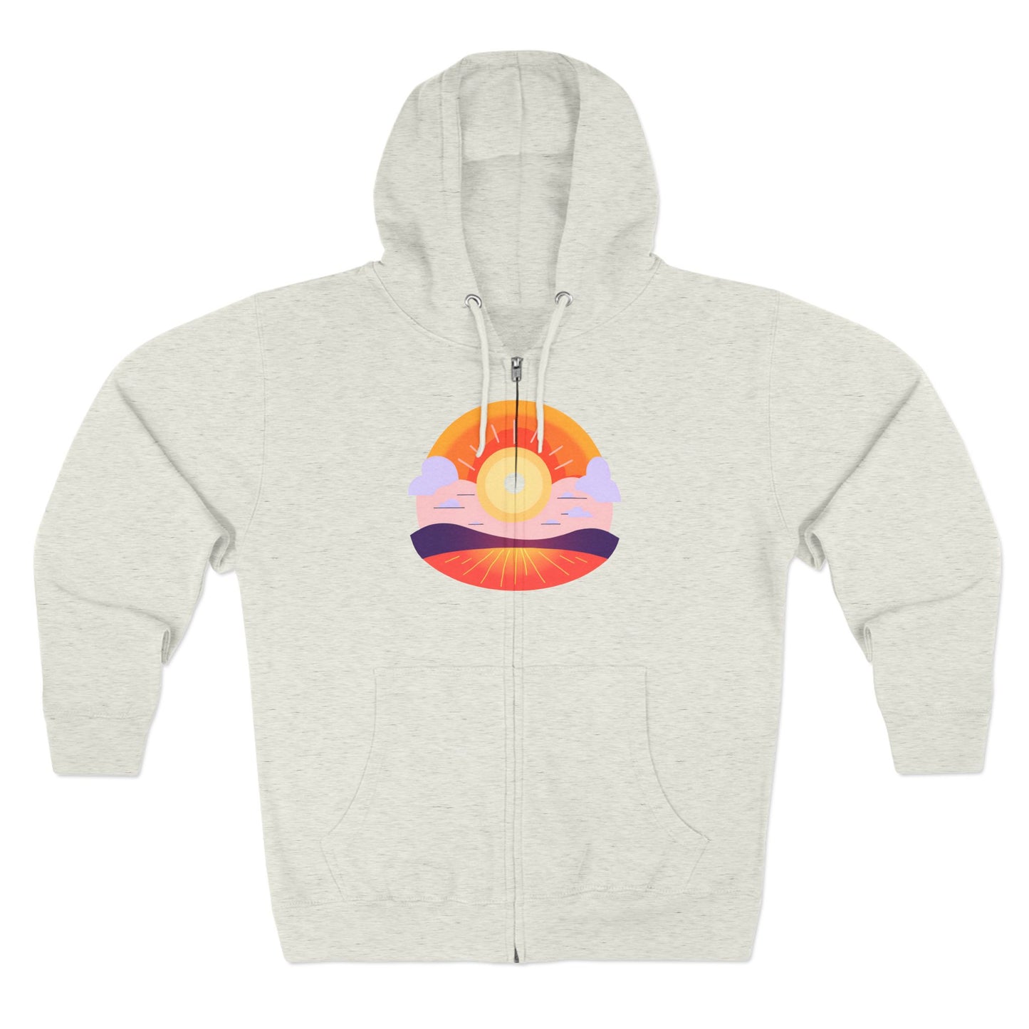 Fitness Wellness Sunset Unisex Zip Hoodie