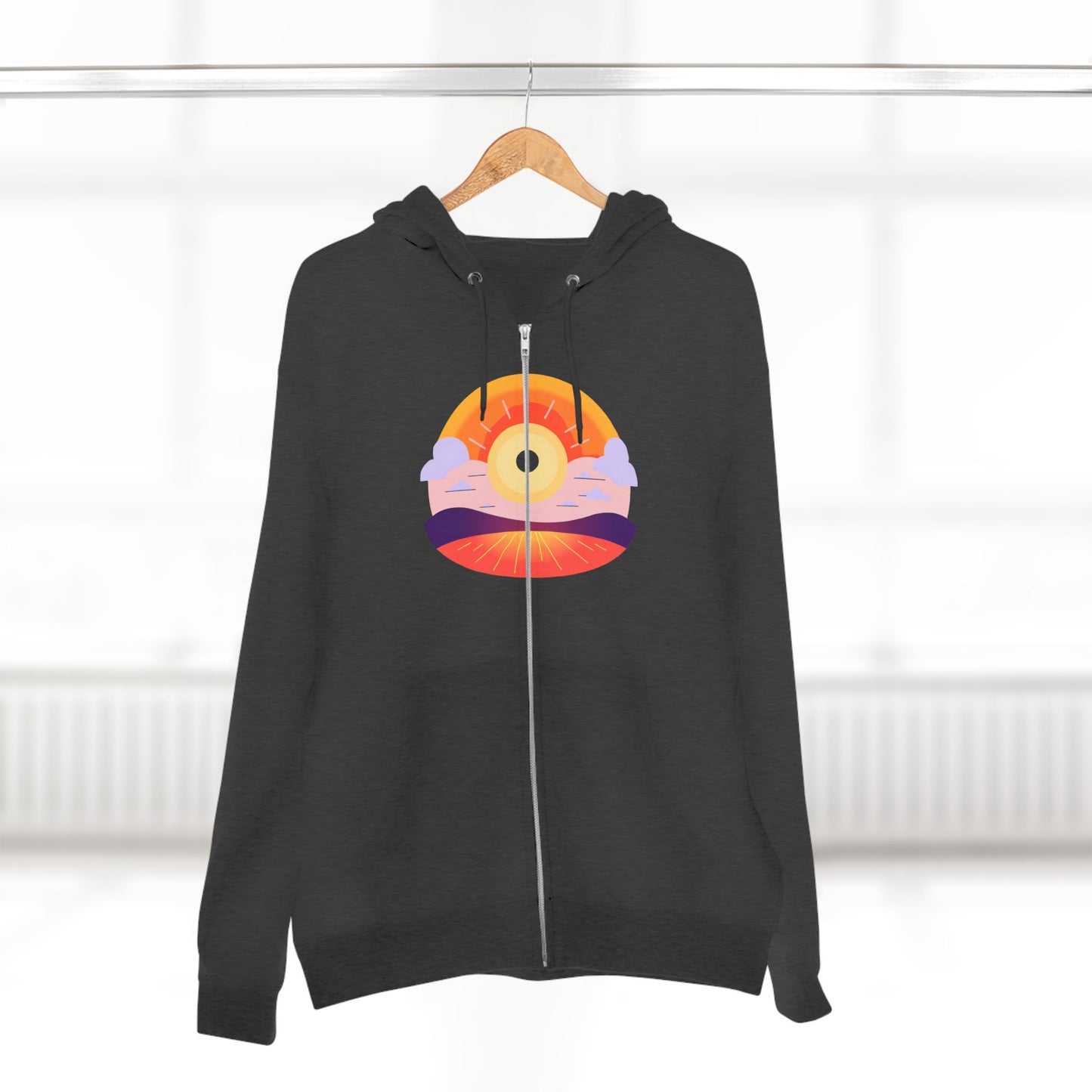 Fitness Wellness Sunset Unisex Zip Hoodie