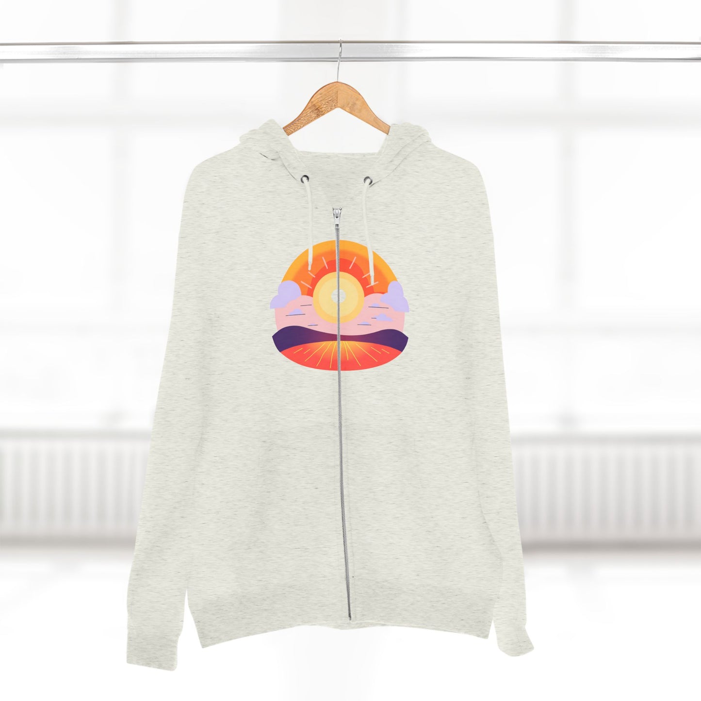 Fitness Wellness Sunset Unisex Zip Hoodie