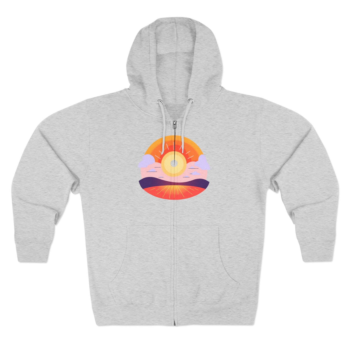 Fitness Wellness Sunset Unisex Zip Hoodie