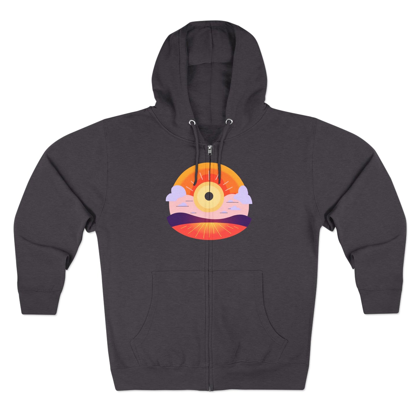 Fitness Wellness Sunset Unisex Zip Hoodie