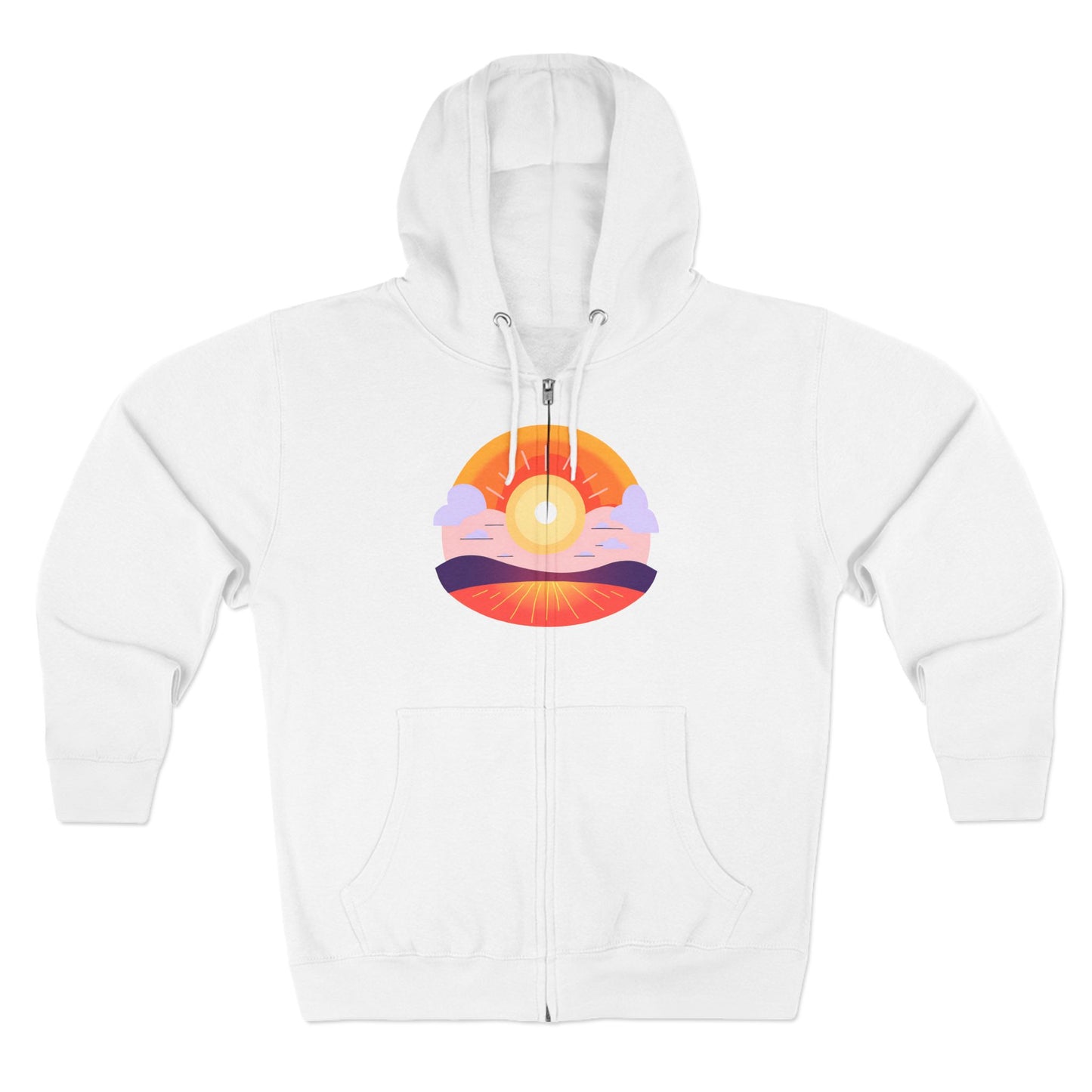 Fitness Wellness Sunset Unisex Zip Hoodie