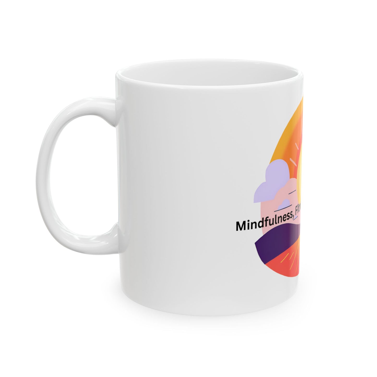 Wellness Sunset Ceramic White Coffee Mug (11oz, 15oz)
