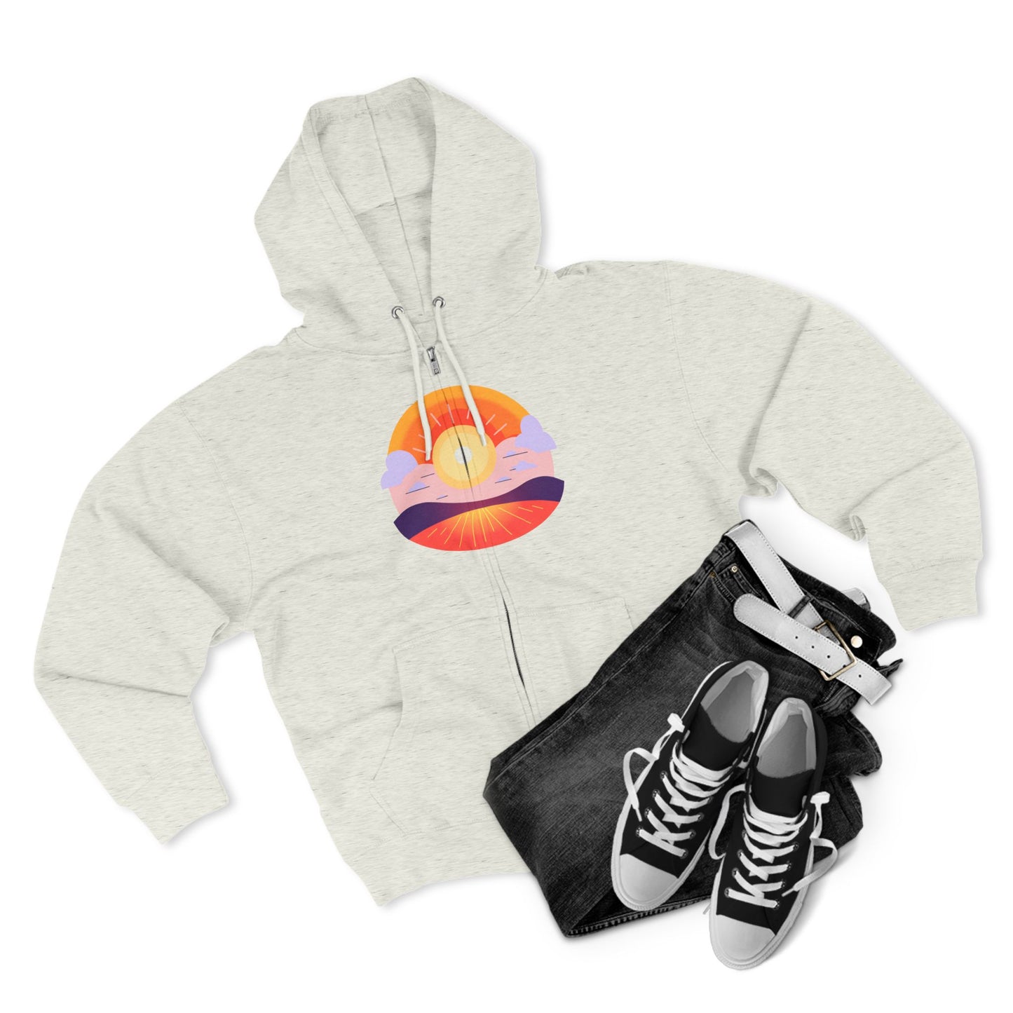 Fitness Wellness Sunset Unisex Zip Hoodie