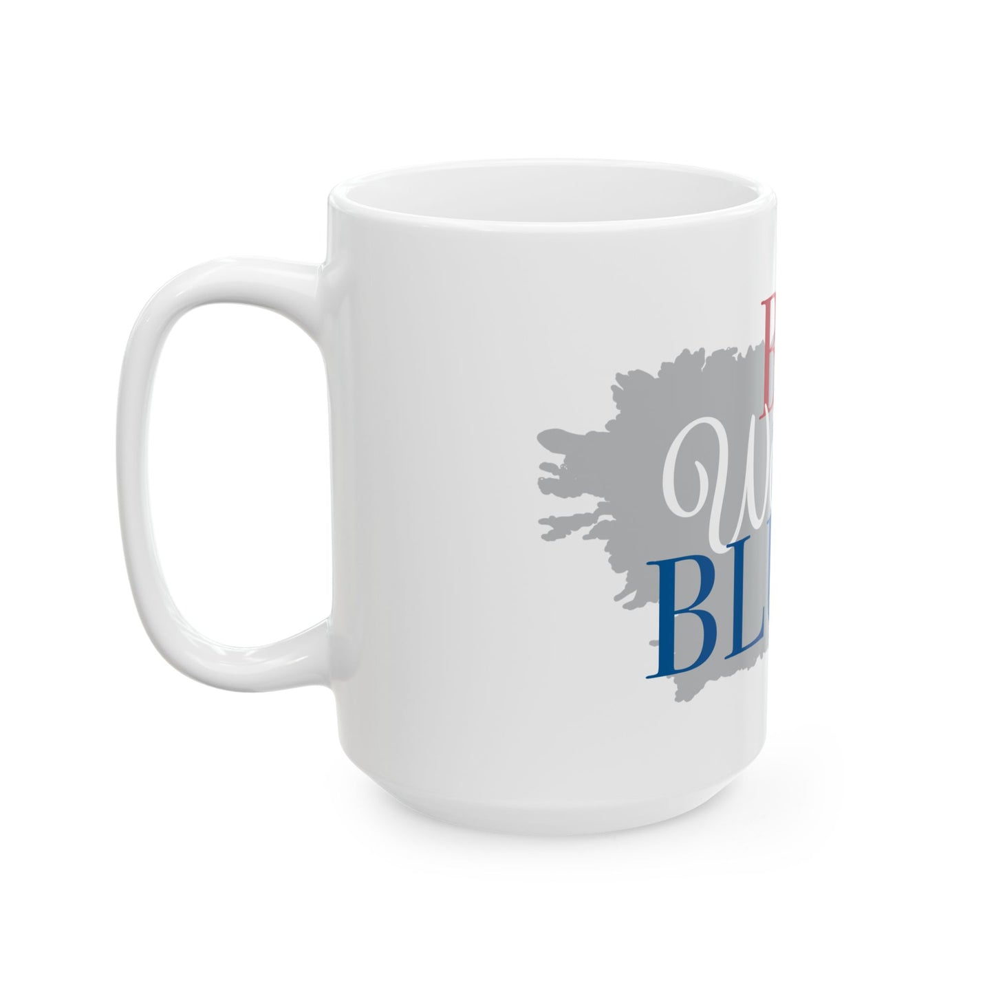 Bed Wine Blue Ceramic White Coffee Mug (11oz, 15oz) - For Wine Lovers