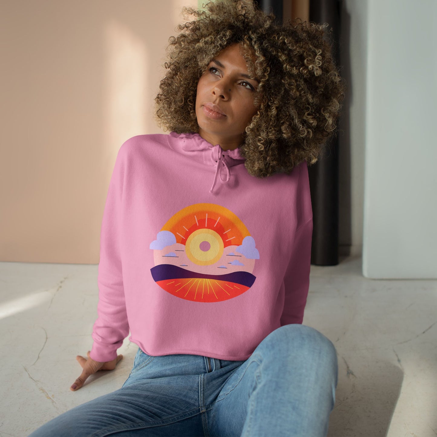 Wellness Peaceful Sun Crop Hoodie