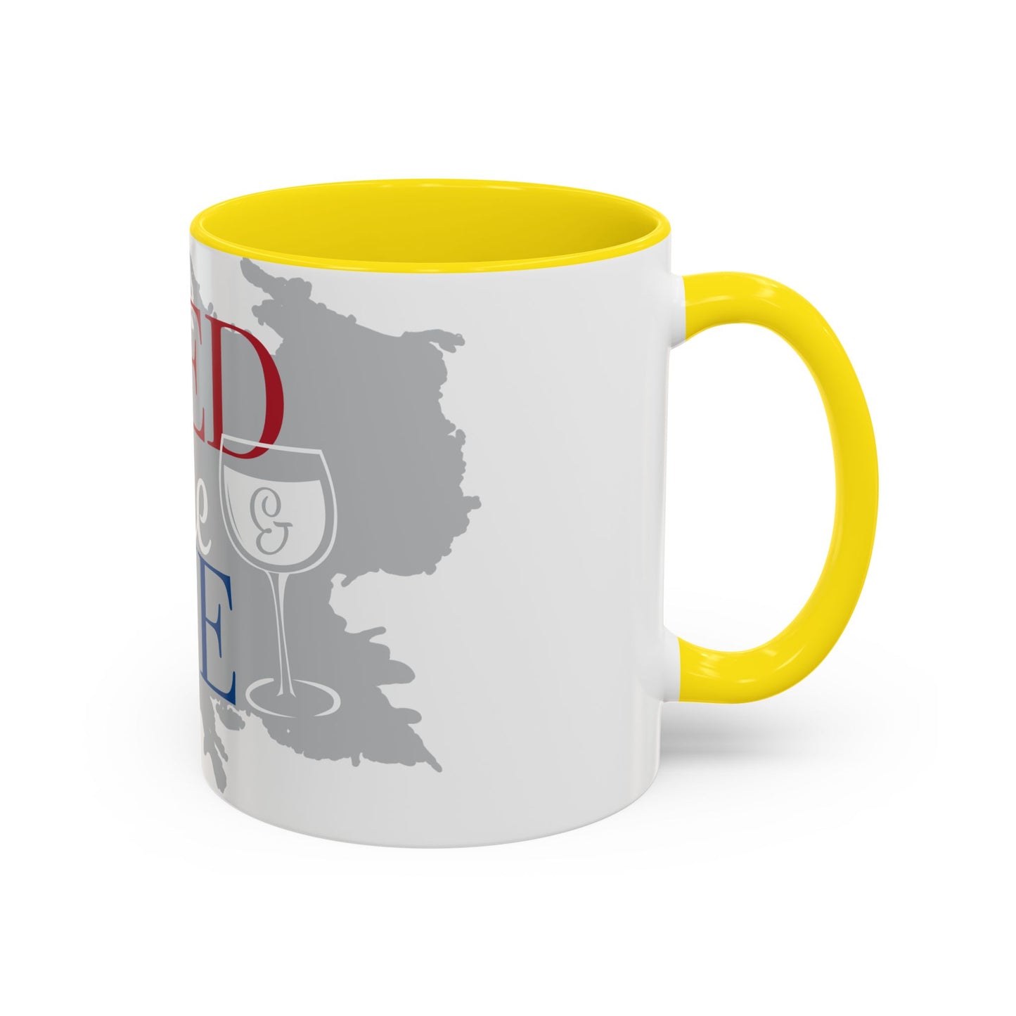 Bed Wine & Blue Accent Coffee Mug (11oz) - For Wine Lovers