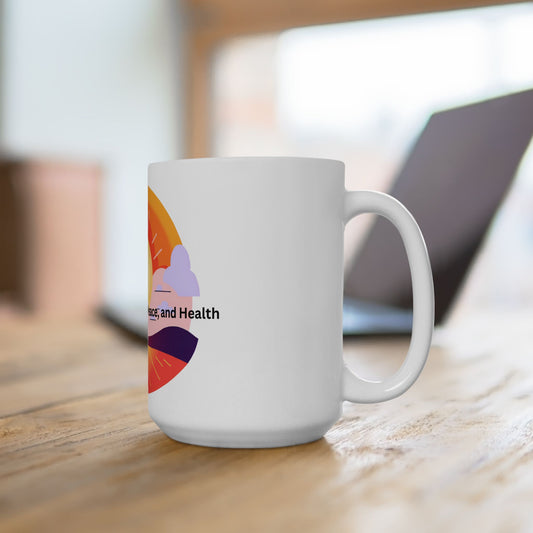 Wellness Sunset Ceramic White Coffee Mug (11oz, 15oz)