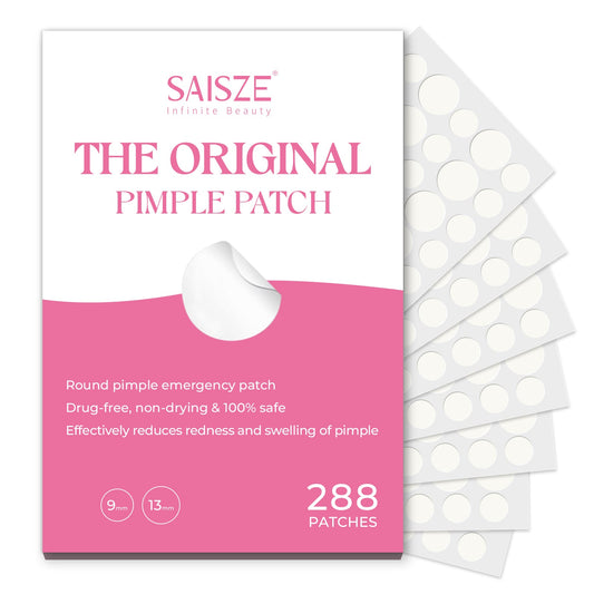 SAISZE Hydrocolloid Acne Patches, Invisible & Fast-Absorbing (2 Sizes)