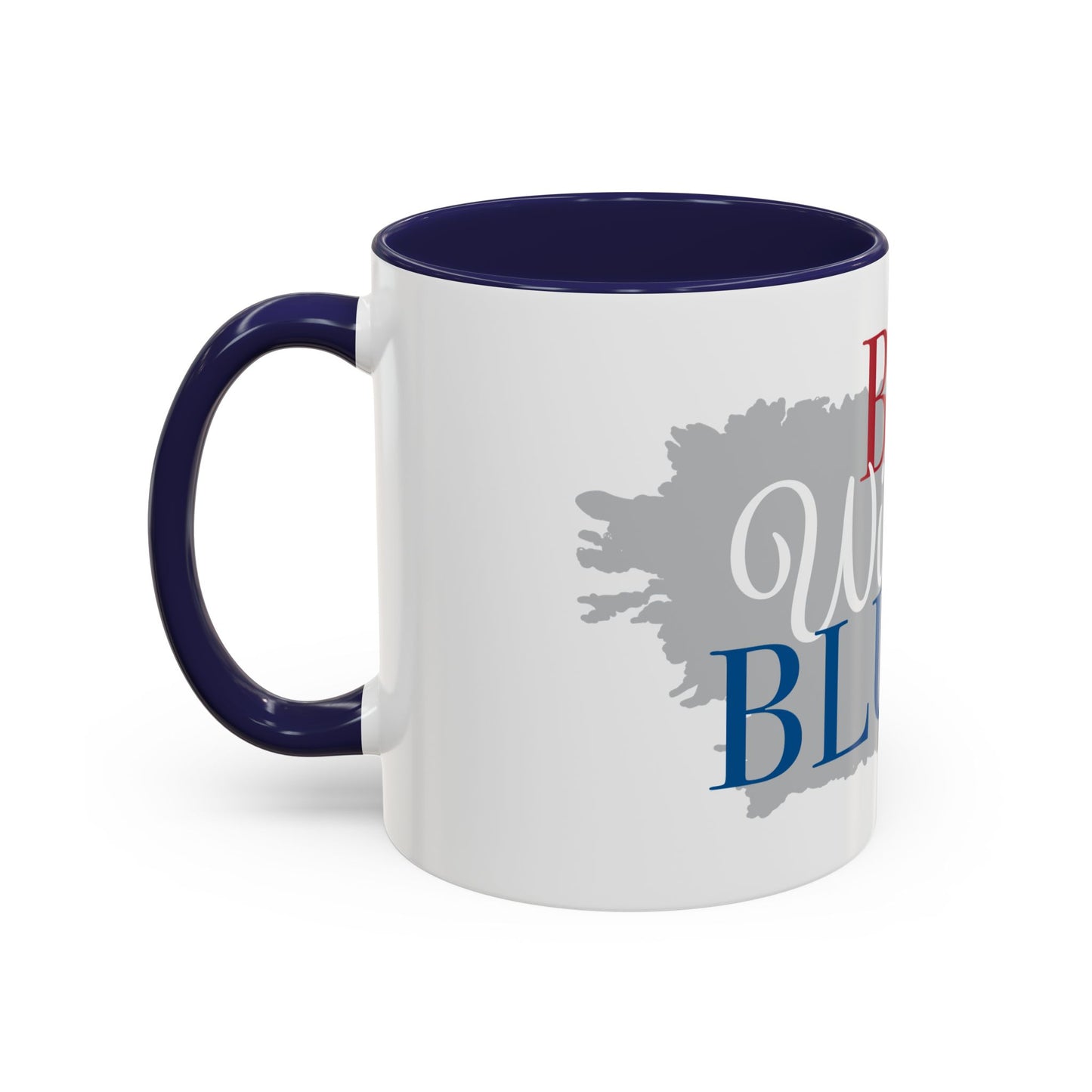 Bed Wine & Blue Accent Coffee Mug (11oz) - For Wine Lovers