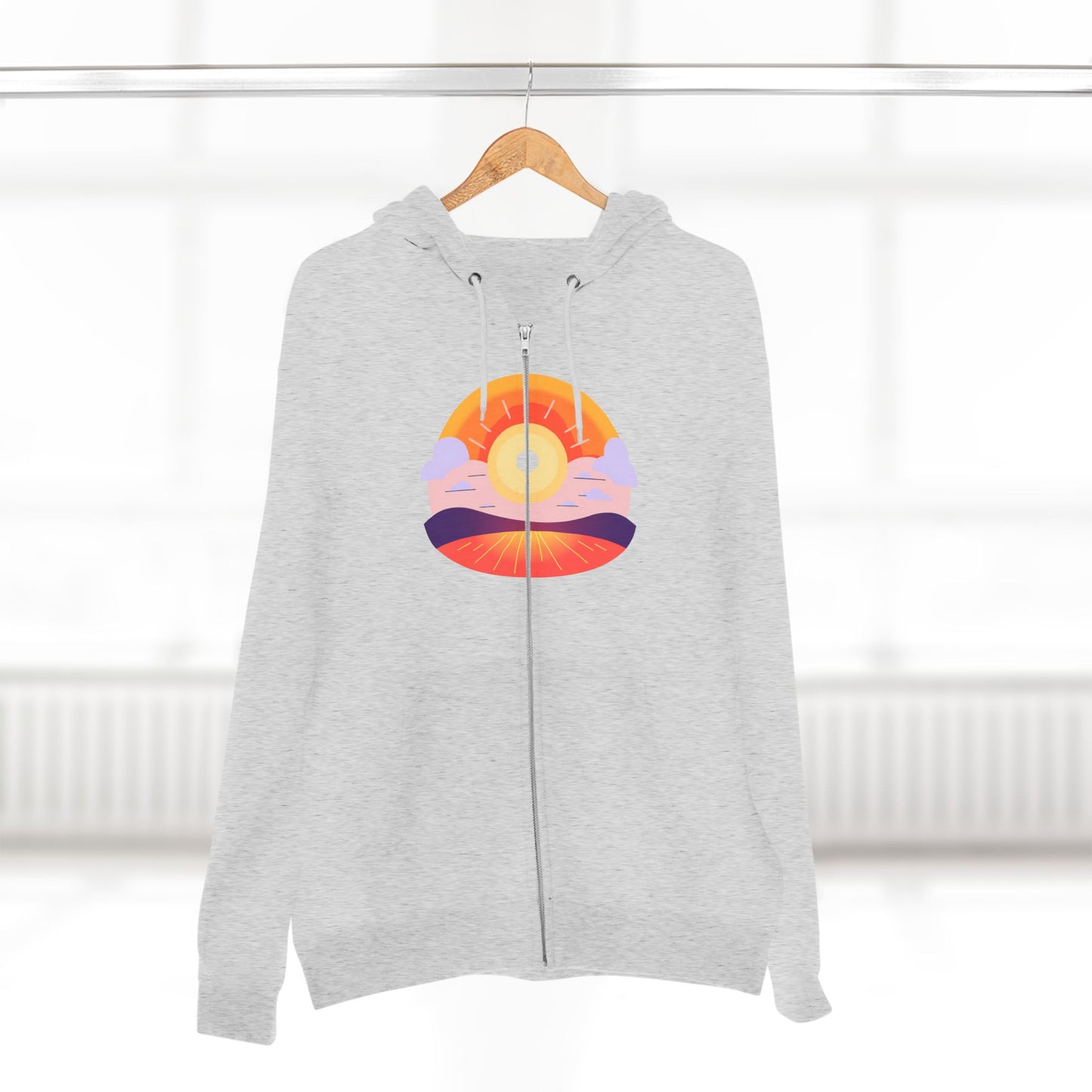 Fitness Wellness Sunset Unisex Zip Hoodie