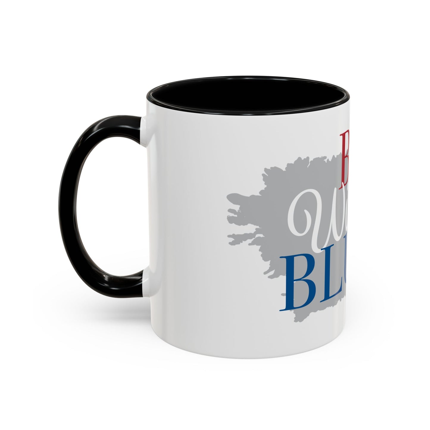Bed Wine & Blue Accent Coffee Mug (11oz) - For Wine Lovers