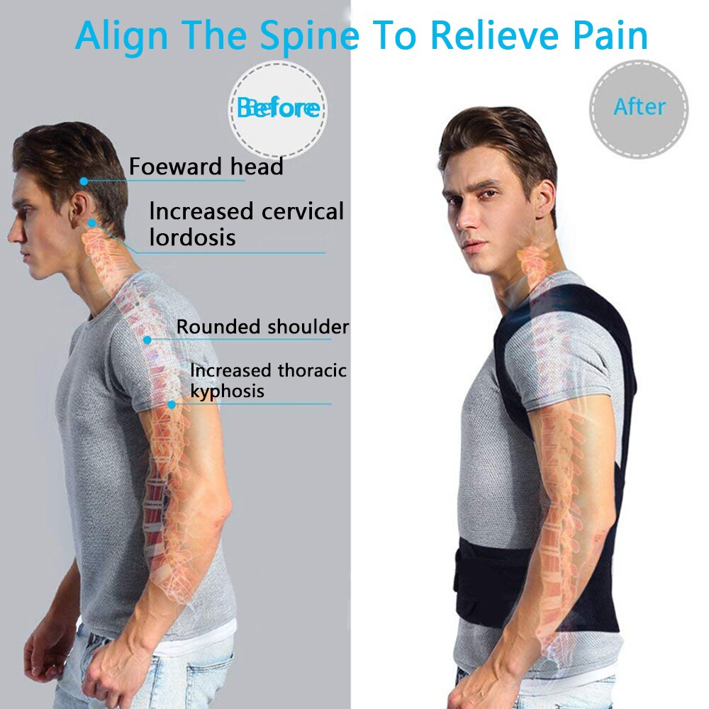 Adjustable Posture Corrector Low Back Support Shoulder Brace Belt