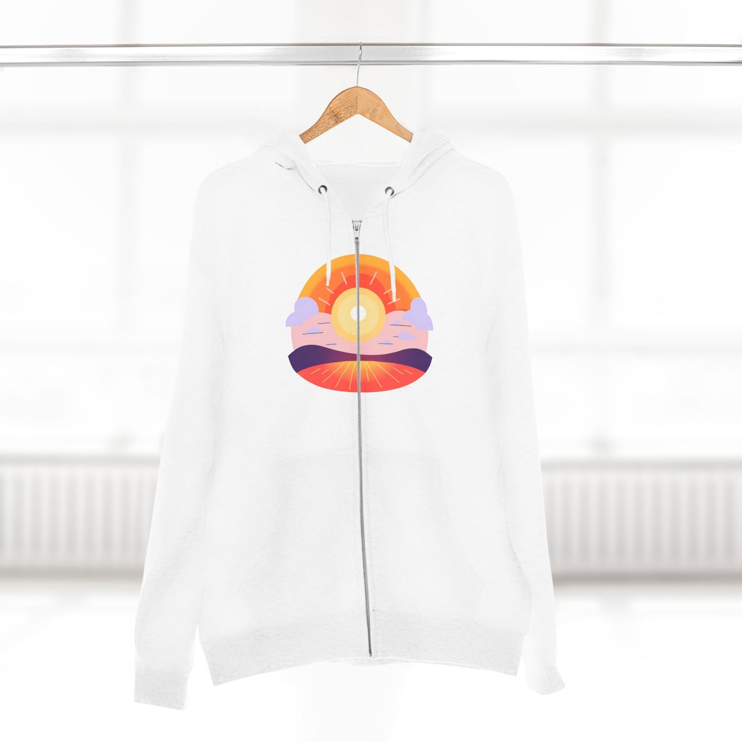 Fitness Wellness Sunset Unisex Zip Hoodie