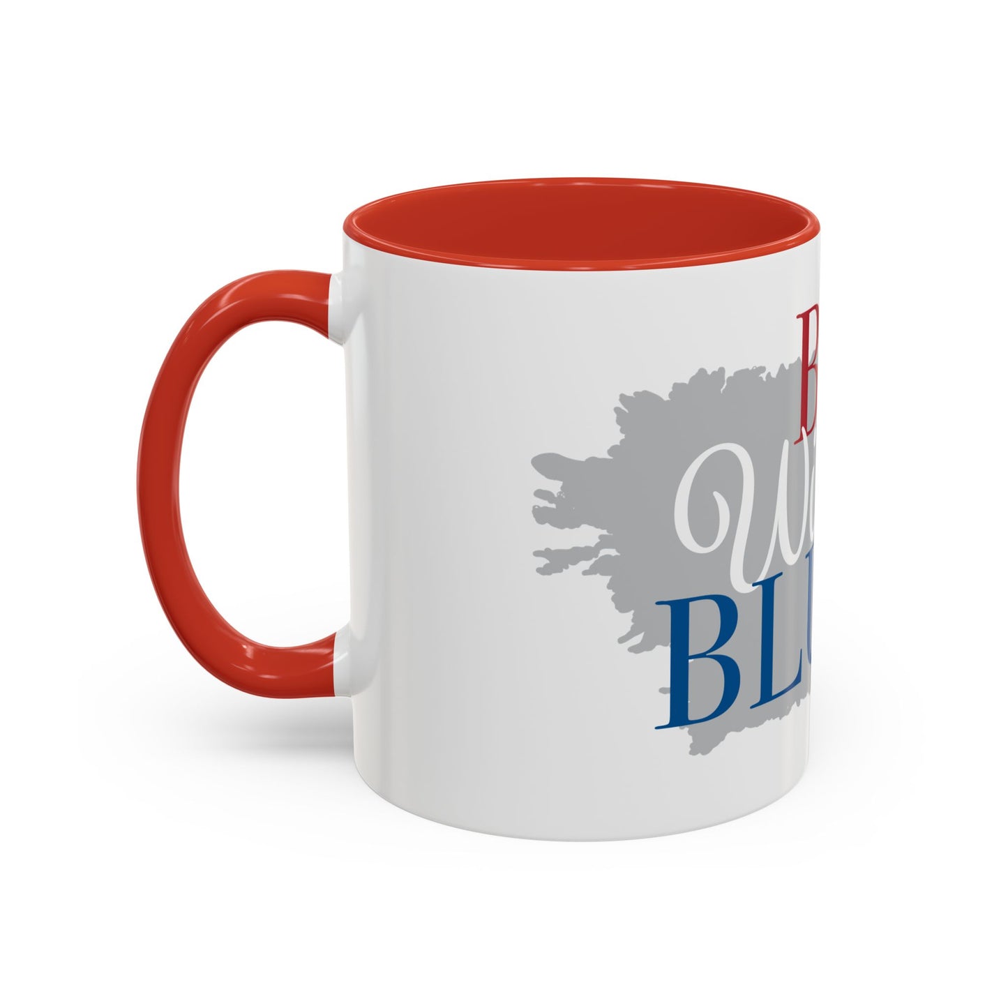 Bed Wine & Blue Accent Coffee Mug (11oz) - For Wine Lovers