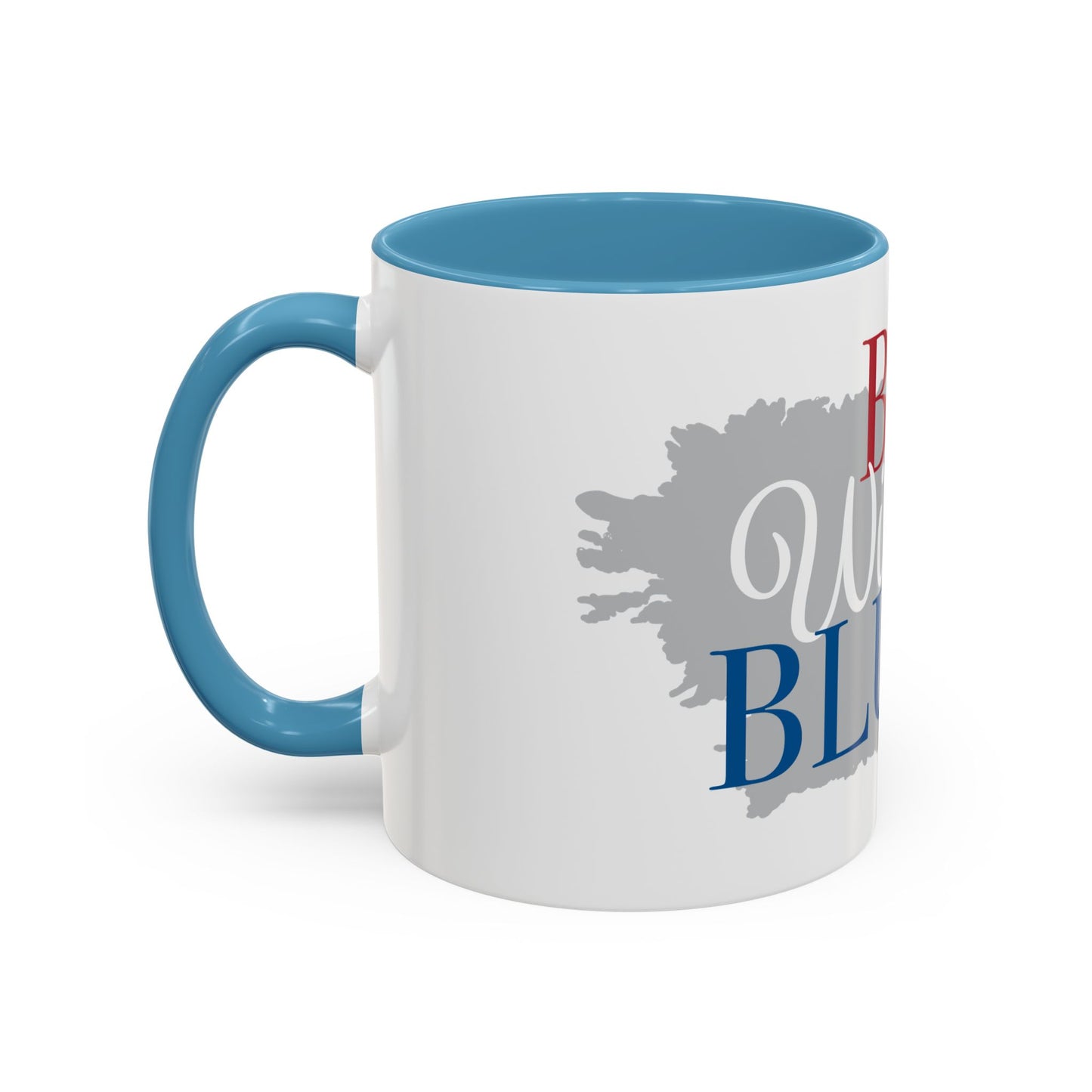 Bed Wine & Blue Accent Coffee Mug (11oz) - For Wine Lovers